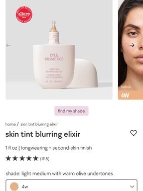 KYLIE COSMETICS Skin Tint Blurring Elixir - Light Medium (4W)
